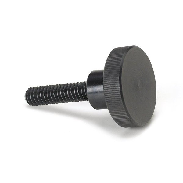 Morton Thumb Screw, 1/4"-20 Thread Size, Black Oxide Steel, 1/4" Head Ht KK-2550